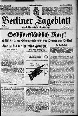 Berliner Tageblatt und Handels-Zeitung on Apr 26, 1925