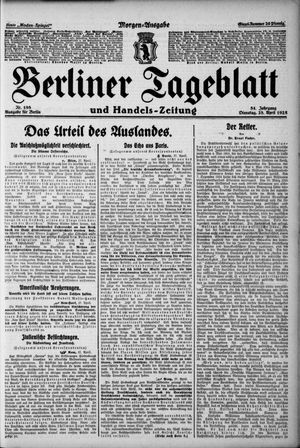 Berliner Tageblatt und Handels-Zeitung vom 28.04.1925