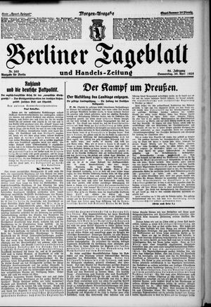 Berliner Tageblatt und Handels-Zeitung vom 30.04.1925