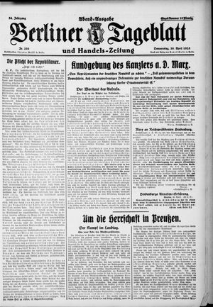 Berliner Tageblatt und Handels-Zeitung vom 30.04.1925
