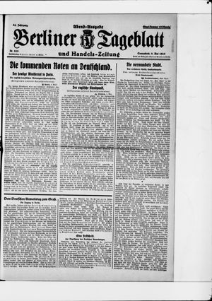 Berliner Tageblatt und Handels-Zeitung vom 09.05.1925