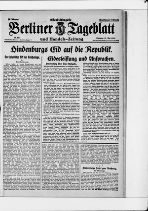Berliner Tageblatt und Handels-Zeitung vom 12.05.1925