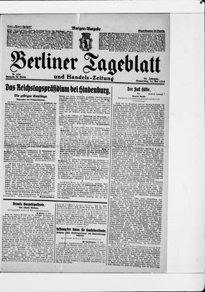 Berliner Tageblatt und Handels-Zeitung vom 14.05.1925