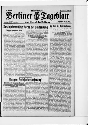 Berliner Tageblatt und Handels-Zeitung vom 14.05.1925