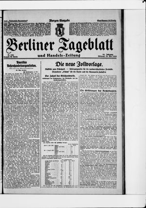 Berliner Tageblatt und Handels-Zeitung vom 20.05.1925
