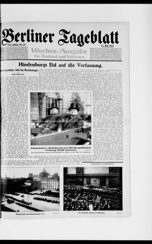 Berliner Tageblatt und Handels-Zeitung vom 21.05.1925