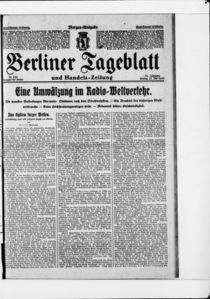 Berliner Tageblatt und Handels-Zeitung vom 22.05.1925
