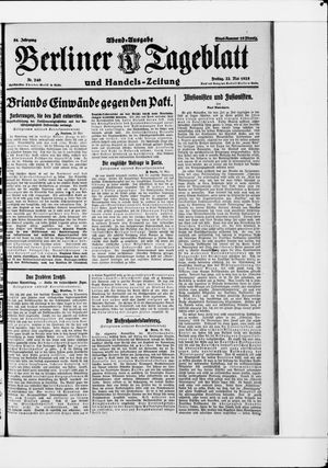 Berliner Tageblatt und Handels-Zeitung vom 22.05.1925