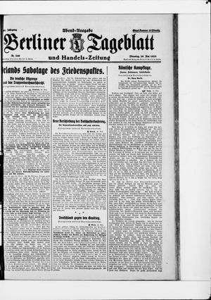 Berliner Tageblatt und Handels-Zeitung vom 26.05.1925