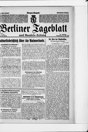 Berliner Tageblatt und Handels-Zeitung on Jul 16, 1925