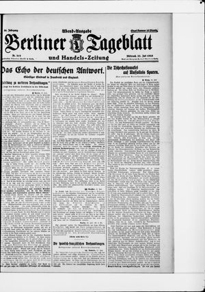 Berliner Tageblatt und Handels-Zeitung vom 22.07.1925