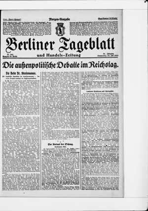 Berliner Tageblatt und Handels-Zeitung vom 23.07.1925