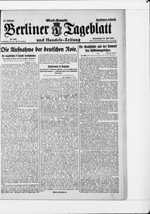 Berliner Tageblatt und Handels-Zeitung vom 23.07.1925