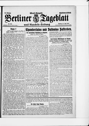 Berliner Tageblatt und Handels-Zeitung vom 27.07.1925
