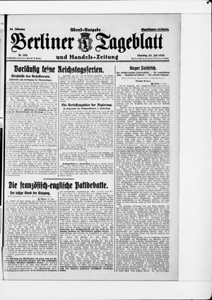 Berliner Tageblatt und Handels-Zeitung vom 28.07.1925