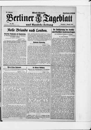Berliner Tageblatt und Handels-Zeitung on Aug 4, 1925