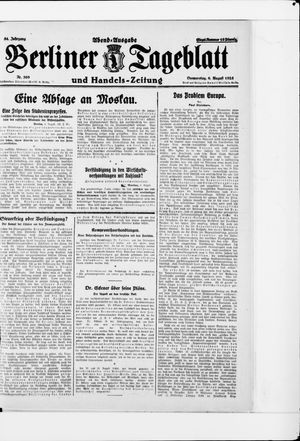 Berliner Tageblatt und Handels-Zeitung vom 06.08.1925
