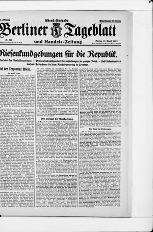 Berliner Tageblatt und Handels-Zeitung vom 10.08.1925