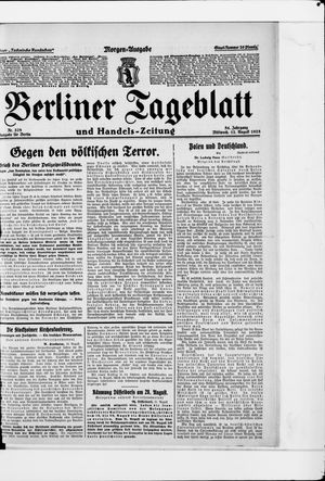 Berliner Tageblatt und Handels-Zeitung vom 12.08.1925