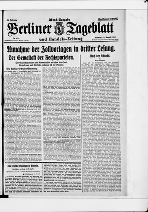 Berliner Tageblatt und Handels-Zeitung vom 12.08.1925