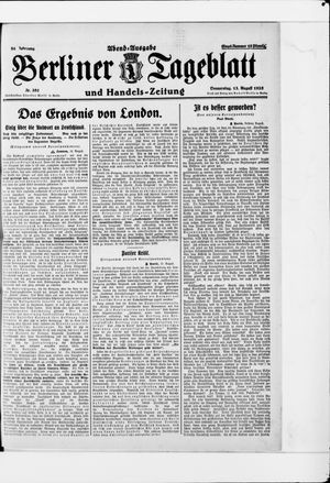 Berliner Tageblatt und Handels-Zeitung vom 13.08.1925
