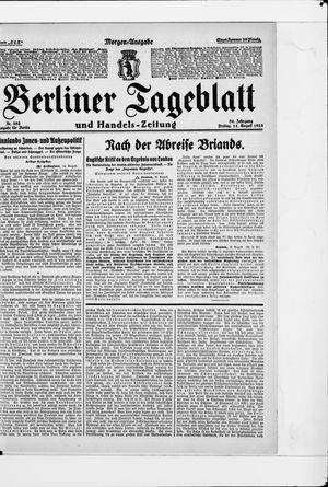 Berliner Tageblatt und Handels-Zeitung vom 14.08.1925