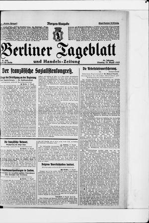 Berliner Tageblatt und Handels-Zeitung vom 18.08.1925
