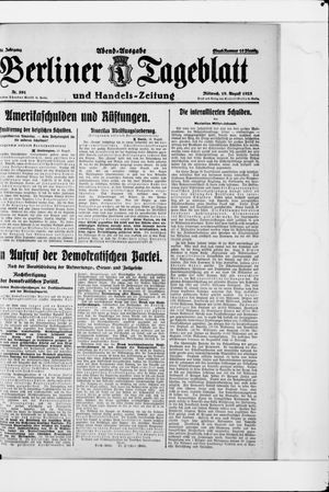 Berliner Tageblatt und Handels-Zeitung vom 19.08.1925
