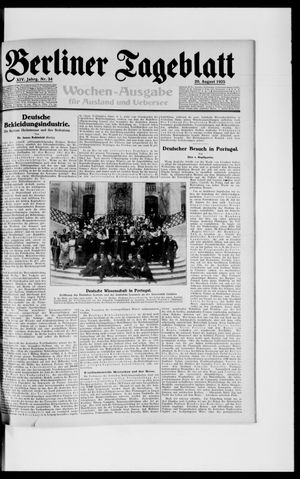 Berliner Tageblatt und Handels-Zeitung on Aug 20, 1925