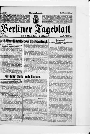 Berliner Tageblatt und Handels-Zeitung vom 21.08.1925