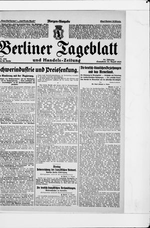 Berliner Tageblatt und Handels-Zeitung vom 22.08.1925