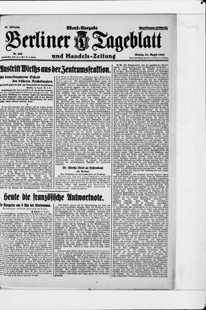 Berliner Tageblatt und Handels-Zeitung vom 24.08.1925