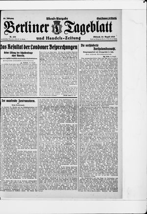 Berliner Tageblatt und Handels-Zeitung on Aug 26, 1925