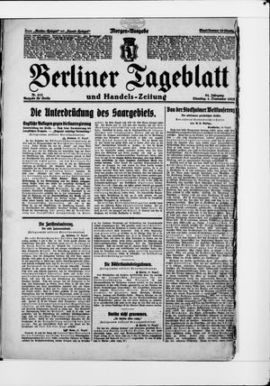 Berliner Tageblatt und Handels-Zeitung vom 01.09.1925