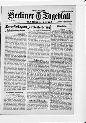Berliner Tageblatt und Handels-Zeitung vom 02.09.1925