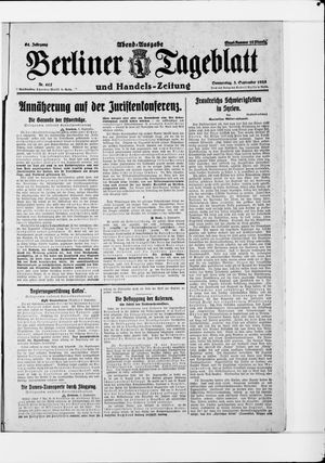 Berliner Tageblatt und Handels-Zeitung vom 03.09.1925