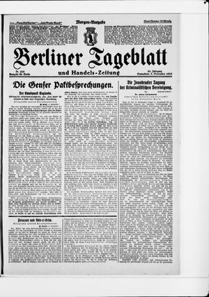 Berliner Tageblatt und Handels-Zeitung on Sep 5, 1925