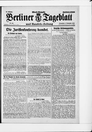 Berliner Tageblatt und Handels-Zeitung on Sep 5, 1925