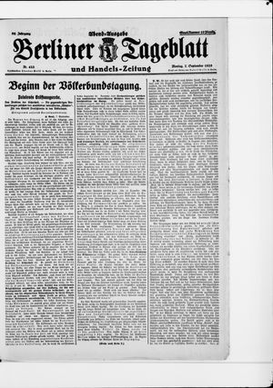 Berliner Tageblatt und Handels-Zeitung vom 07.09.1925