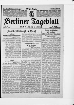 Berliner Tageblatt und Handels-Zeitung vom 08.09.1925