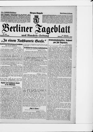 Berliner Tageblatt und Handels-Zeitung vom 09.09.1925