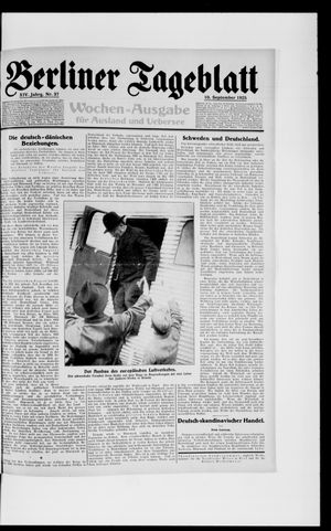 Berliner Tageblatt und Handels-Zeitung vom 10.09.1925