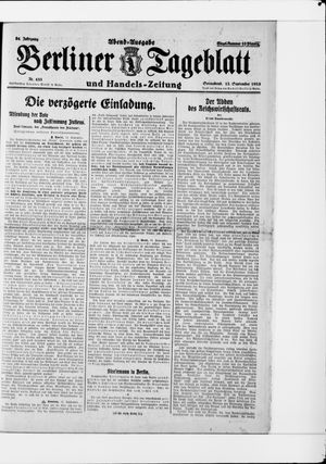 Berliner Tageblatt und Handels-Zeitung vom 12.09.1925