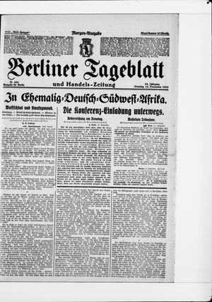 Berliner Tageblatt und Handels-Zeitung vom 13.09.1925