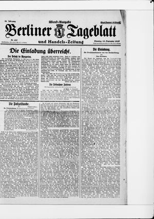 Berliner Tageblatt und Handels-Zeitung vom 15.09.1925