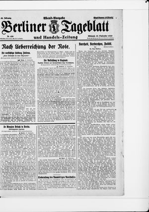 Berliner Tageblatt und Handels-Zeitung vom 16.09.1925