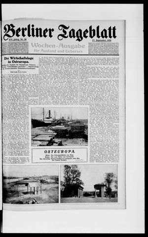 Berliner Tageblatt und Handels-Zeitung on Sep 17, 1925