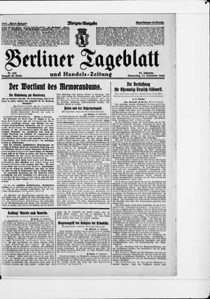 Berliner Tageblatt und Handels-Zeitung vom 17.09.1925