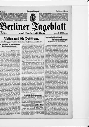 Berliner Tageblatt und Handels-Zeitung vom 18.09.1925
