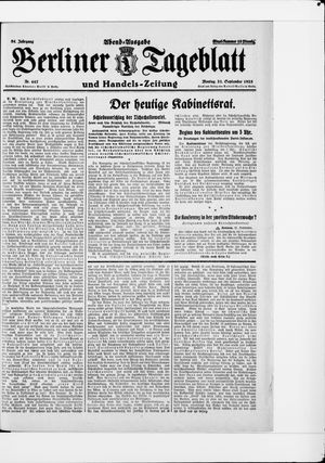 Berliner Tageblatt und Handels-Zeitung vom 21.09.1925